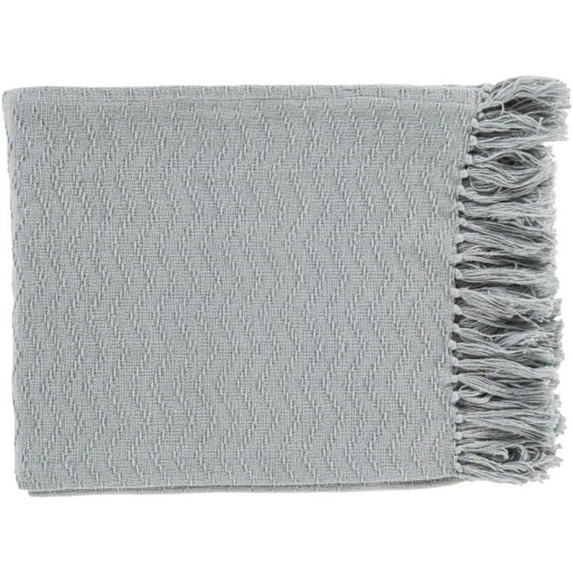 Surya Thelma Pale Blue Fringe Throw 