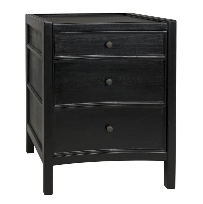 Noir Hampton Hand Rubbed Black Night Stand 