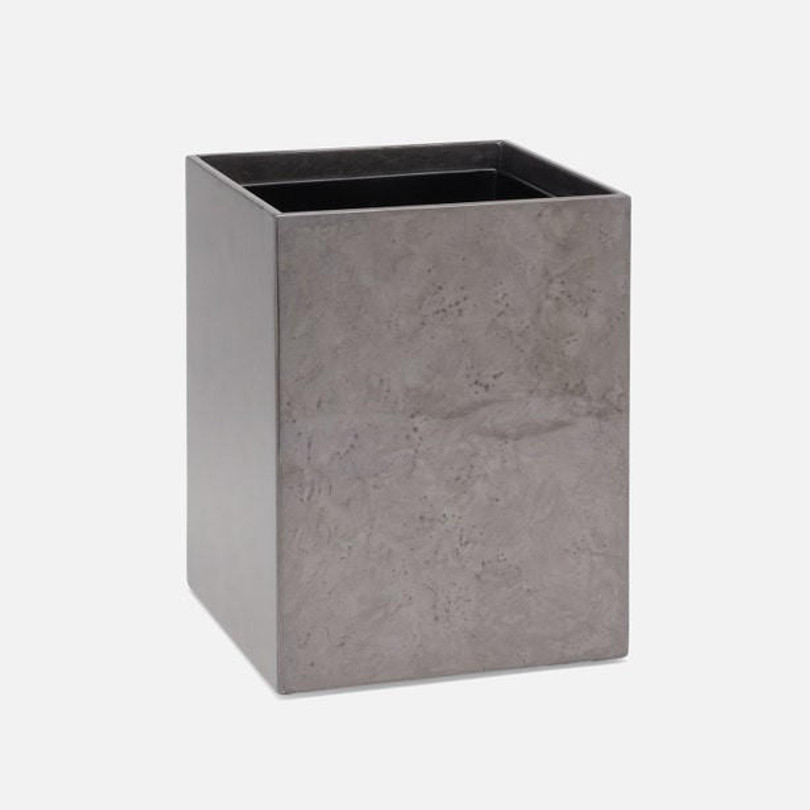 Pigeon and Poodle Charlotte Pewter Square Wastebasket 