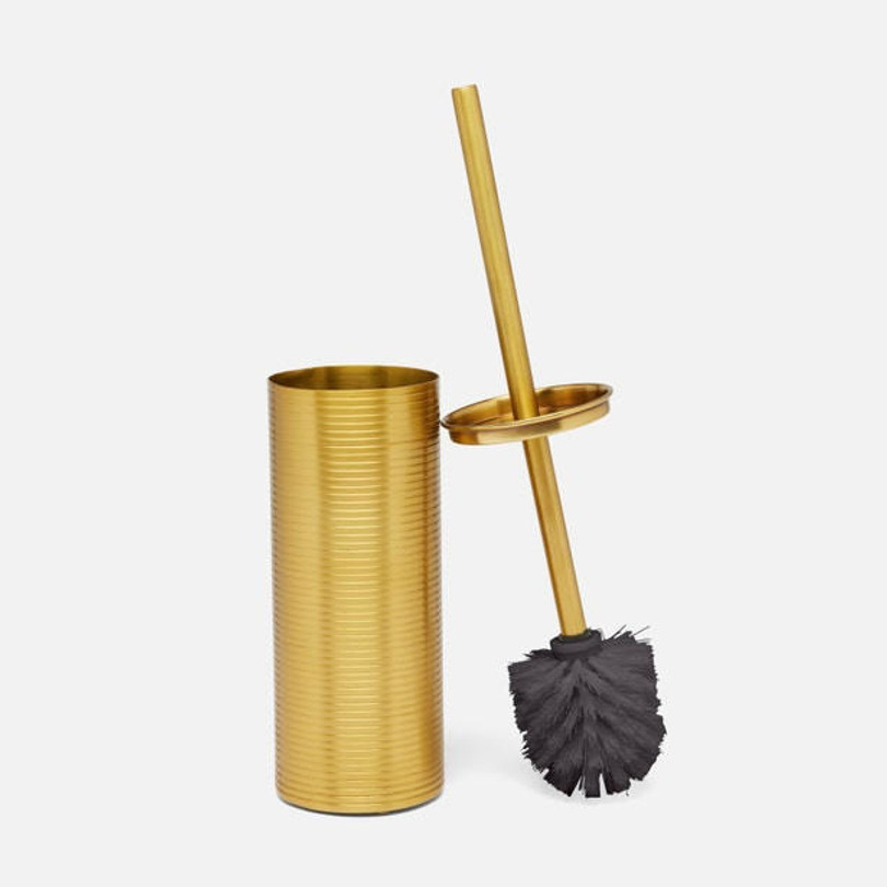 Pigeon and Poodle Adelaide Matte Gold Brass Toilet Brush Holder 