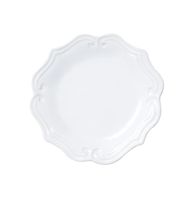 Vietri Incanto Stone White Baroque Salad Plate 