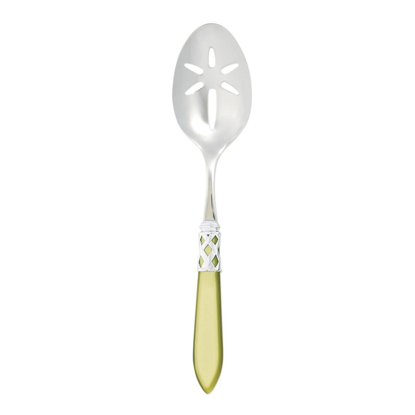 Vietri Aladdin Brilliant Chartreuse Slotted Serving Spoon 