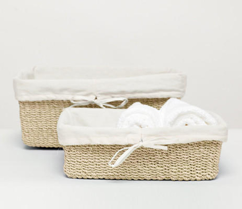 Pigeon and Poodle Madison Nested Baskets - Bleached (Set of 2) 
