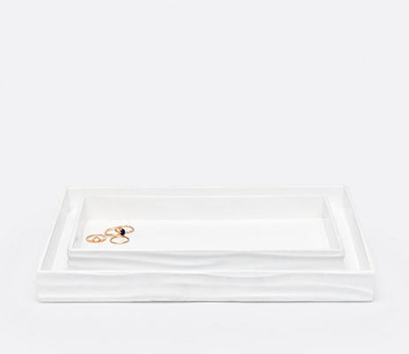 Pigeon and Poodle Solin White Trays (Set of 2) 