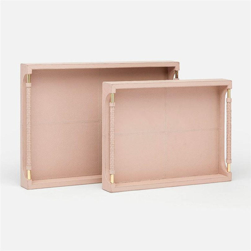 Made Goods Lenora Dusty Rose Tray Set 