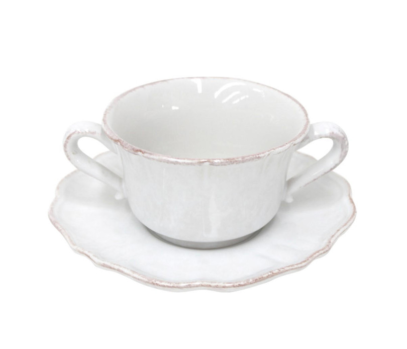 Casafina Impressions White Consomme Cup and Saucer (Min of 4)