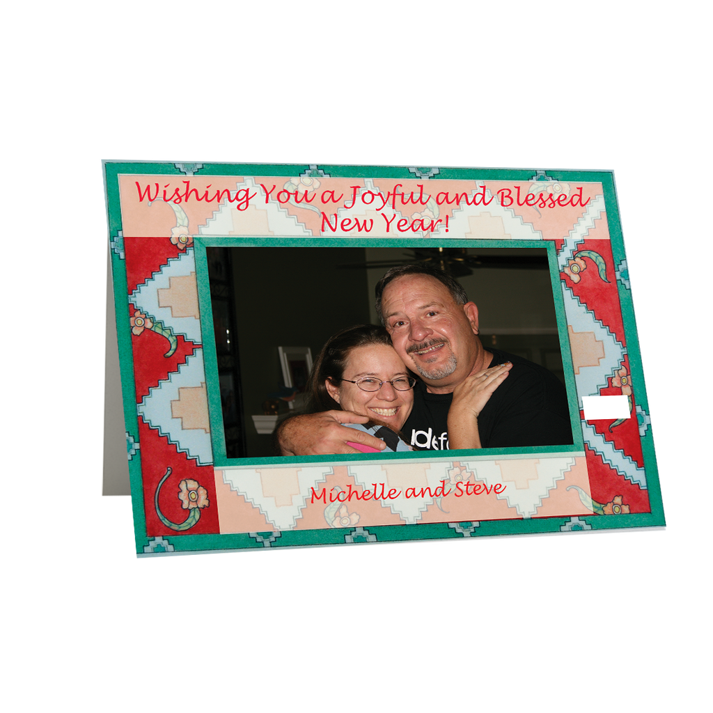 Artist Signature Holiday Photo Card  - "Joyful New Year "- in Set-Folded -Box Mailed