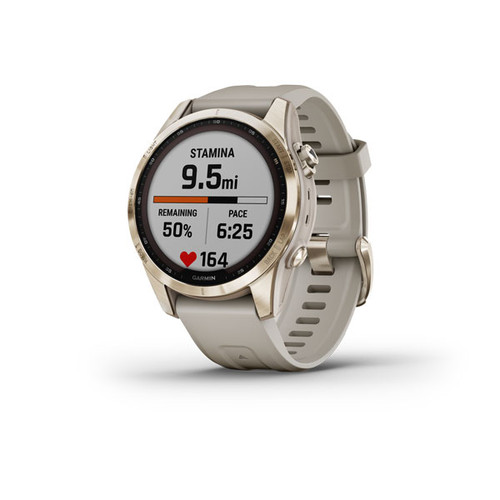 Garmin fenix 7S Sapphire Solar - Cream Gold Titanium