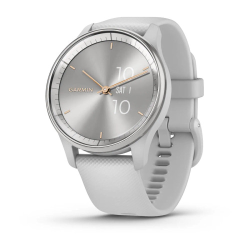 Garmin vivomove Trend Silver Stainless Steel Bezel with Mist Grey Case and Silicone Band