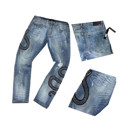 AMIRI GLITTER SNAKE BROKEN JEAN CLASSIC
