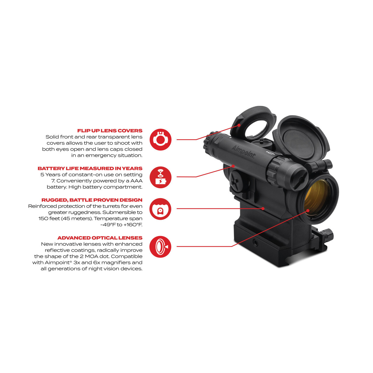 AIMPOINT COMPM5™ RED DOT REFLEX SIGHT - NO MOUNT