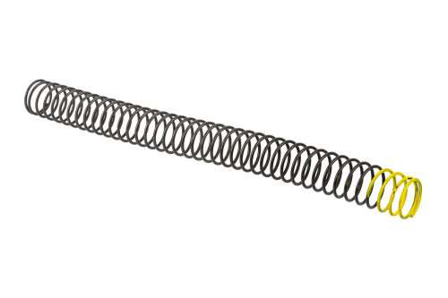 The Sprinco M4/AR-15 Yellow Reduced Power Carbine Buffer Spring is a high-quality buffer spring that offers many advantages. This spring is made from ASTM Grade A877 Certified Valve Quality Chrome silicon Wirestock. It has been heat-treated, stress-relieved, and dual-stage shot-peened post-winding for maximum durability and performance. The Sprinco Yellow spring is approximately 20% lighter than the White spring and is color-coded yellow for easy identification.

The Yellow spring offers consistent spring pressure through the cycle of the spring, resulting in fewer malfunctions related to spring operation, especially Type III malfunctions. It also provides improved and consistent cyclic function, and its resistance to heat-induced performance degradation is greater than other buffer springs.

The cyclic rate can be reduced with enhanced or extra power springs, and bolt bounce can be eliminated with optimal spring/buffer weight selection. The Yellow spring has a reduced operating cost as it won't need replacement during the life of the upper receiver assembly. This reduces downtime and the need to visit the armorer for spring replacement, making it the only buffer spring needed for the duty cycle of your carbine or rifle. Correct spring selection works reliably, consistently, and virtually indefinitely in all properly built and maintained AR platforms, providing increased "lock time" for faster sight recovery and platform stability.