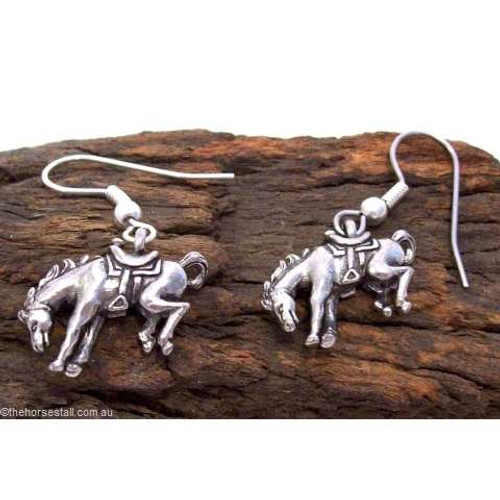 Bronc Earrings - Pewter