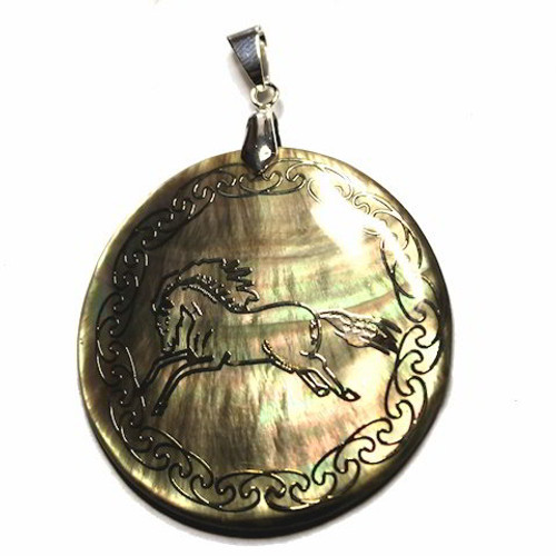 Mother Of Pearl Horse Pendant