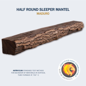 Half-Round Sleeper Log Mantel - Lexington Hearth Non-Combustible Mantel