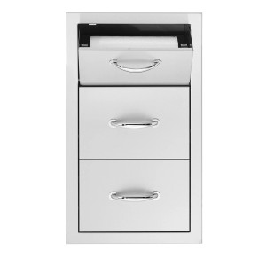 Summerset Masonry Frame, 17" Vertical 2-Drawer and Paper Towel Holder Combo