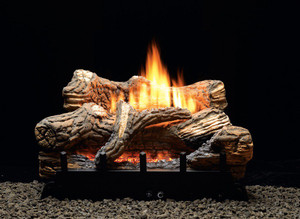 White Mountain Hearth Flint Hill Ceramic Fiber Gas Log Set with Contour Burner
