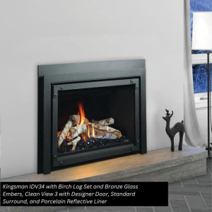 Kingsman IDV34 34" Direct Vent Gas Fireplace Insert