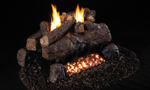 Real Fyre G18-2 See-Thru Vent-Free Burner with Evening Fyre Log Set