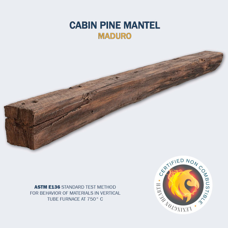 Cabin Pine Rustic Mantel - Lexington Hearth Non-Combustible Mantel