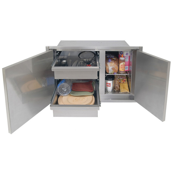 Summerset 36" 2-Drawer Dry Storage Pantry and Enclosed Cabinet Combo
