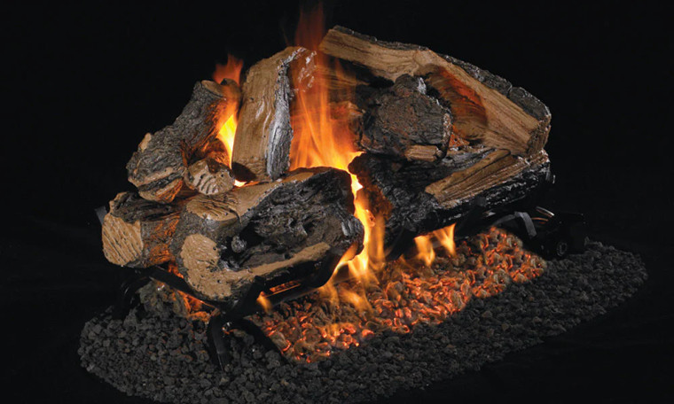 Real Fyre G45-2 Outdoor Stainless See-Thru Burner with Charred Logs
