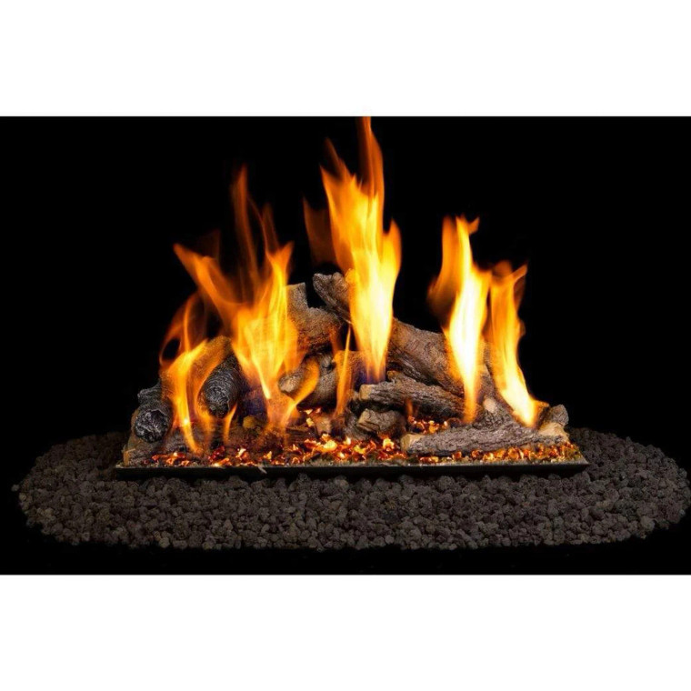 Real Fyre P45 Pan Burner with Shoreline Designer Log Set