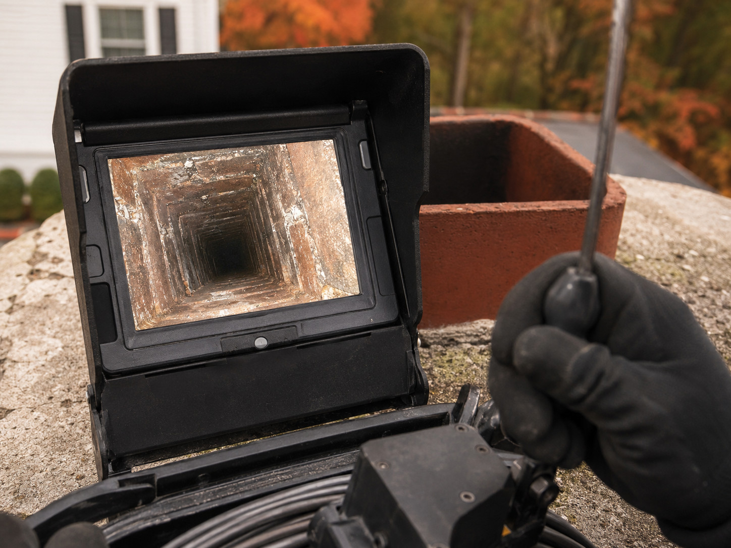Chimney Inspection step 3: Video Flue Scan