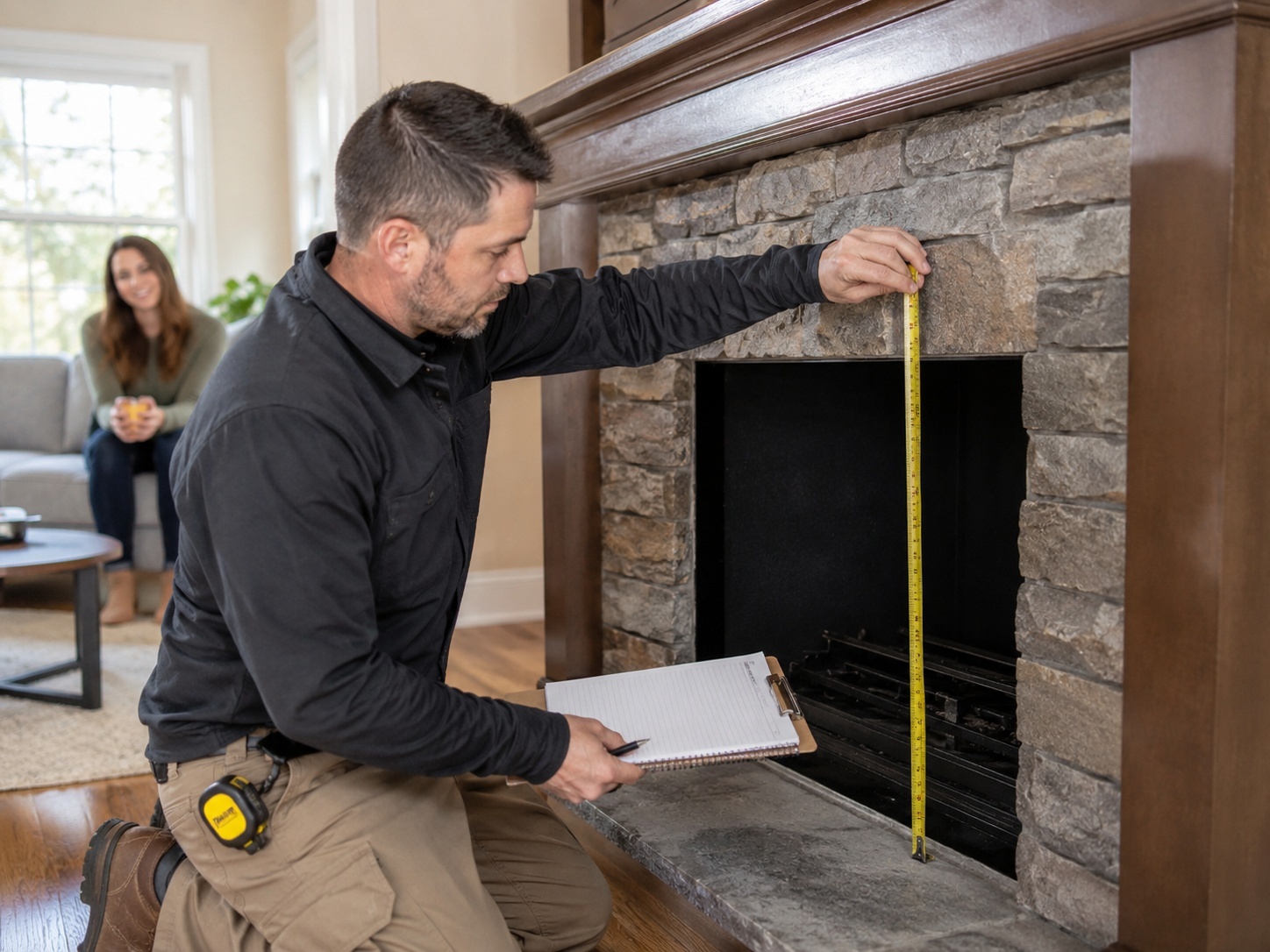Fireplace Installation step 1: In-Home Consultation