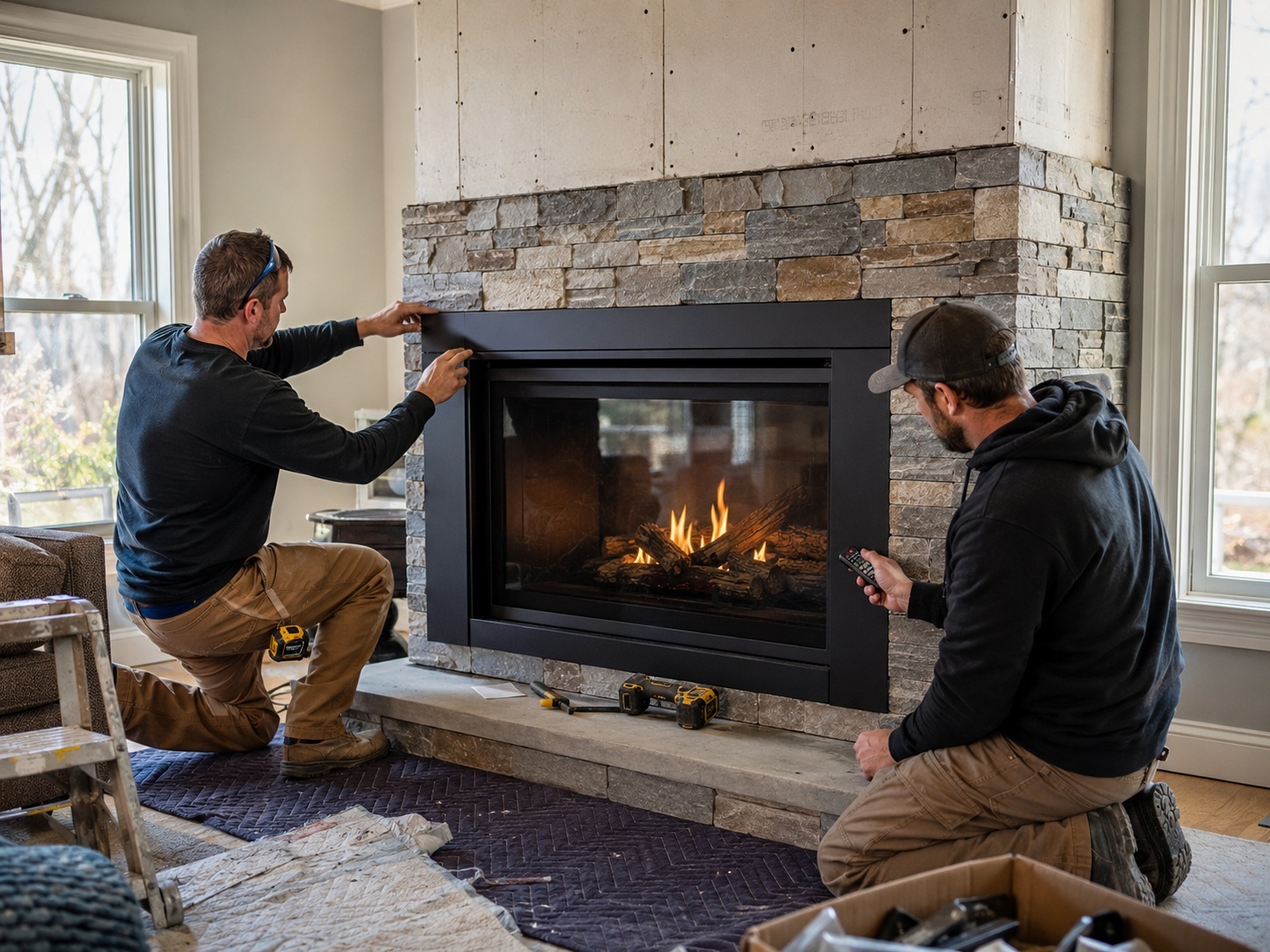 Fireplace Installation step 4: Installation & Finish