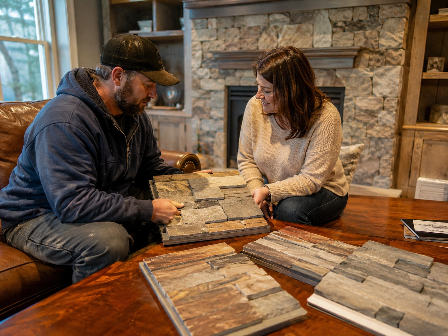 Thin Stone Veneer Installation step 1: In-Home Consultation