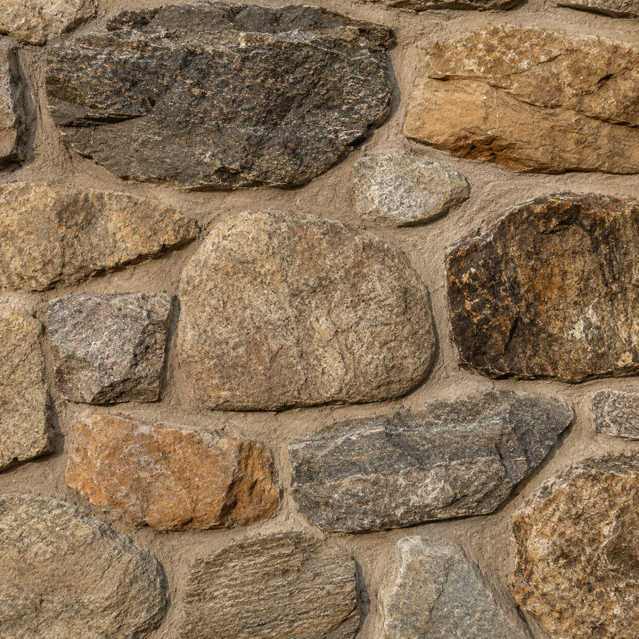 Fieldstone with mortar joints