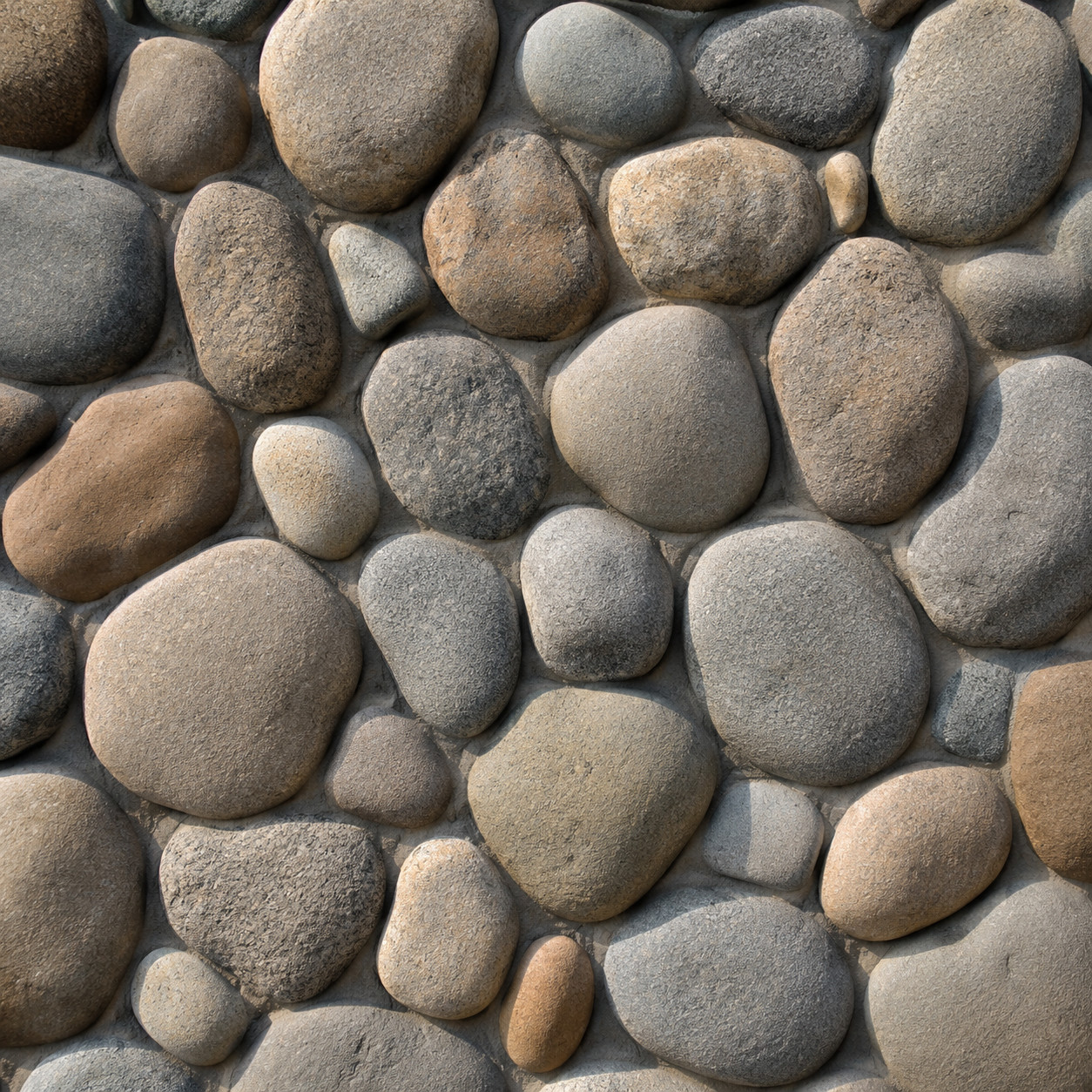 Smooth river rock veneer