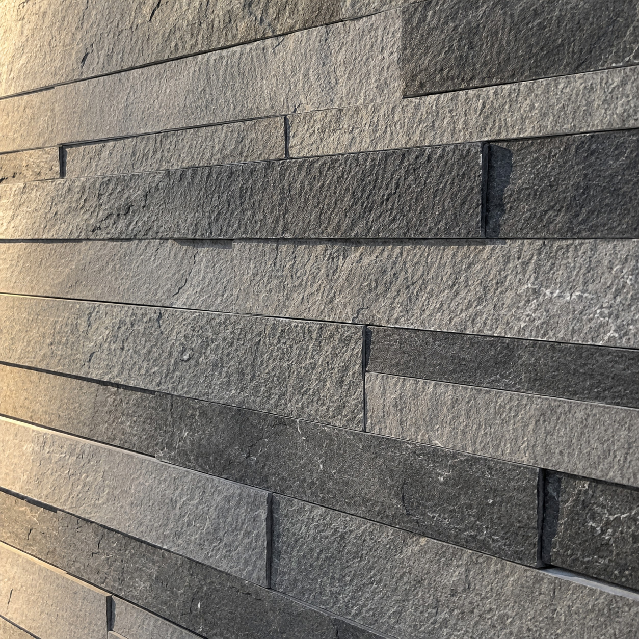 Modern split-face stone panels