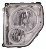 HEAD LAMP LH CHROME BEZEL W/FOG LAMP ROUND BULB SHIELD HQ REPLACEMENT FOR JEEP LIBERTY 2008 PARTSLINK NUMBER  CH2502233