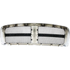GRILLE ASSEMBLY BLACK WITH CHROME FRAME REPLACEMENT FOR DODGE PICKUP DODGE RAM 1500 2002 PARTSLINK NUMBER  CH1200248