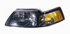 HEAD LAMP LH BLACK BEZEL HQ REPLACEMENT FOR FORD MUSTANG COBRA 2003 PARTSLINK NUMBER  FO2502177