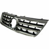 GRILLE SATIN-BLACK W/CHROME FRAME PLASTIC REPLACEMENT FOR VOLKSWAGEN TOUAREG 2005 PARTSLINK NUMBER  VW1200143