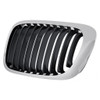 GRILLE LH BLACK W/CHROME TRIM REPLACEMENT FOR BMW 3 SERIES COUPE 2004 PARTSLINK NUMBER BM1200164