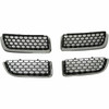 GRILLE MATTE-BLACK W/CHROME MLDG 4 PCS DESIGN REPLACEMENT FOR DODGE STRATUS SEDAN 2004 PARTSLINK NUMBER CH1200297