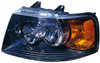 HEAD LAMP LH BLACK BEZEL W/OFF ROAD PKG HQ REPLACEMENT FOR FORD EXPEDITION 2004 PARTSLINK NUMBER FO2502198