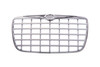 GRILLE CHROME SILVER 2.7L/3.5L REPLACEMENT FOR CHRYSLER 300 2008 PARTSLINK NUMBER  CH1200275