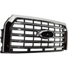 GRILLE CHROME 5 BAR STYLE W/O CAMERA  REPLACEMENT FOR FORD PICKUP F150 2015 PARTSLINK NUMBER   FO1200582