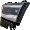 HEAD LAMP RH LED W/BLACK BEZEL REFLECTOR TYPE W/O LOGO HQ  REPLACEMENT FOR RAM PICKUP-RAM-1500 2019 PARTSLINK NUMBER CH2503320