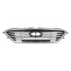 GRILLE W/CHROME FRAME 4 BARS PTD SILVER GRAY W/O SPORT PKG/AUTO CRUISE  REPLACEMENT FOR HYUNDAI SONATA 2015 PARTSLINK NUMBER  HY1200174