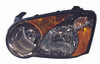 HEAD LAMP LH W/O HID BLACK CAPA REPLACEMENT FOR SUBARU OUTBACK IMPREZA 2005 PARTSLINK NUMBER SU2502120C
