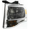 HEAD LAMP LH CHROME BEZEL CAPA REPLACEMENT FOR FORD EXPEDITION EL 2007 PARTSLINK NUMBER  FO2502226C