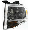 HEAD LAMP LH CHROME BEZEL HQ REPLACEMENT FOR FORD EXPEDITION EL 2007 PARTSLINK NUMBER  FO2502226