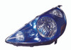 HEAD LAMP LH VIVID BLUE(CODE B520P) HQ REPLACEMENT FOR HONDA FIT 2008 PARTSLINK NUMBER  HO2502132