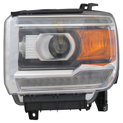 HEAD LAMP LH HALOGEN W/LED CHROME CAPA REPLACEMENT FOR GMC PICKUP GMC SIERRA 3500 2015 PARTSLINK NUMBER GM2502390C HEAD LAMP LH HALOGEN W/LED CHROME CAPA REPLACEMENT FOR GMC PICKUP GMC SIERRA 3500 2015 PARTSLINK NUMBER GM2502390C